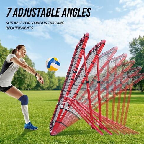 7x4 FT Volleyball Rebounder Net - 90° Foldable Angle & Sturdy 4x7 Base, Adjustable Bounce Back Trainer for Volleying/Bumping/Spiking Practice in Kuwait