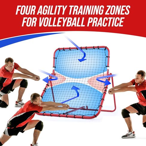 7x4 FT Volleyball Rebounder Net - 90° Foldable Angle & Sturdy 4x7 Base, Adjustable Bounce Back Trainer for Volleying/Bumping/Spiking Practice in Kuwait