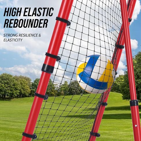 7x4 FT Volleyball Rebounder Net - 90° Foldable Angle & Sturdy 4x7 Base, Adjustable Bounce Back Trainer for Volleying/Bumping/Spiking Practice in Kuwait