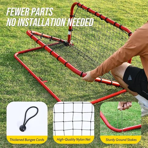 7x4 FT Volleyball Rebounder Net - 90° Foldable Angle & Sturdy 4x7 Base, Adjustable Bounce Back Trainer for Volleying/Bumping/Spiking Practice in Kuwait