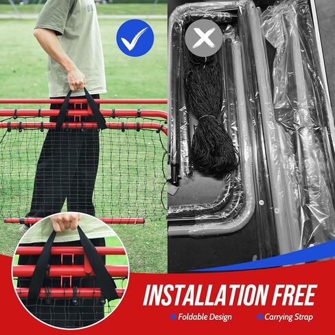 7x4 FT Volleyball Rebounder Net - 90° Foldable Angle & Sturdy 4x7 Base, Adjustable Bounce Back Trainer for Volleying/Bumping/Spiking Practice in Kuwait