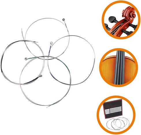 Luxshiny 4pcs Metal Strings Replacement with Nickel-chrome Wound for Practice and Professional Use Standard Tension Accessories for Stable Tone and Use in Kuwait
