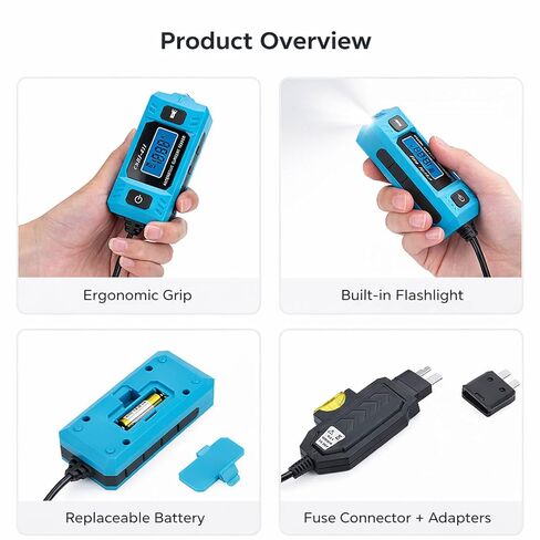 Automotive Electrical Tester for Circuit Diagnostics, 20A 48V Current Tester, Car Relay Fuse Checker with Backlit Screen and Work Light, Fuse and Relay Circuit Checker in Saudi Arabia