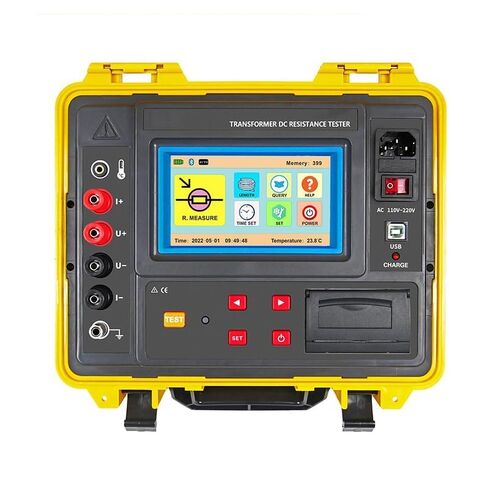 Transformer Winding DC Resistance Tester Transformer DC Resistance Meter with Built-in Printer Touch Screen Resistance 1.0uΩ~50.00kΩ Output Voltage 24V Test Current Gear AUTO 10A 5A 1A 100mA 10mA 1mA in Saudi Arabia
