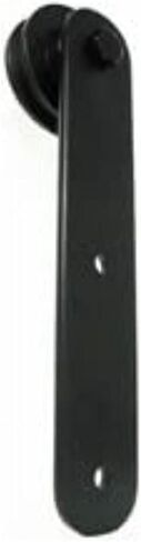 11. 25 in. Round End Strap Mount Low Profile Single Carrier Barn Door Carrier Black Iron in Saudi Arabia