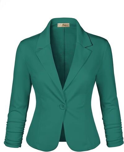 Hybrid & Company Women's Lightweight Casual Work Office Stretch Ponte Cardigan Blazer Jacket Made in USA in Kuwait