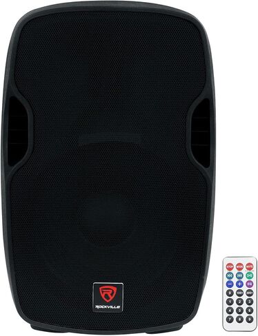 Audiosavings Bundle: (2) Rockville BPA15 15" 800W Speakers+ (1) Mackie Mix12FX Mixer w/FX+ (2) RVSS2 Stands w/Bag+ (1) RWM1203VH Dual Mic+ (2) RCXMB20B 20' XLR-TRS Cables (7 Items) in Saudi Arabia