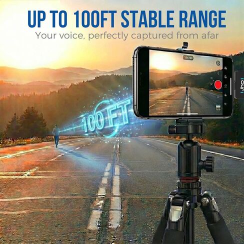 ميكروفون JHO صغير لأجهزة iPhone وAndroid، بطارية 16 ساعة، ميكروفون Lavalier بخاصية إلغاء الضوضاء، ميكروفون Pro بمشبك لمنشئي المحتوى، مدونات الفيديو/YouTube/Tiktok/البث/المقابلات/تسجيل الفيديو in Kuwait