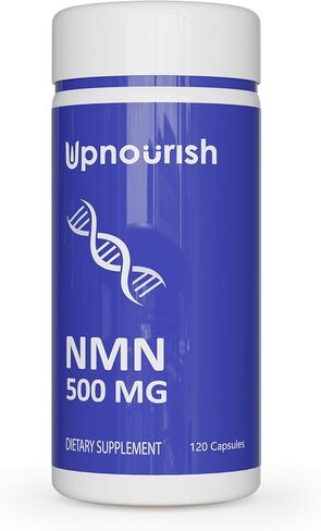 UpNourish NMN 500mg 120 كبسولة - مكمل بيتا نيكوتيناميد أحادي النوكليوتيد NAD - بديل نيكوتيناميد ريبوسيد للنساء والرجال in Kuwait