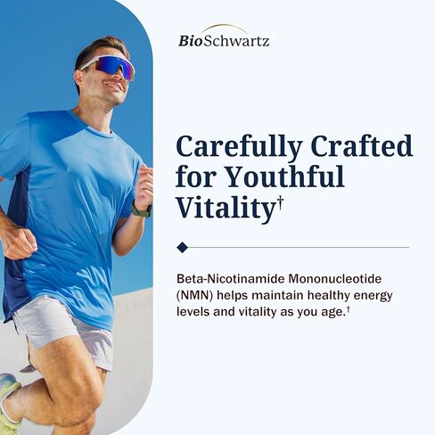 BioSchwartz NMN Supplement - 500mg Nicotinamide Mononucleotide - 30 Servings, 60 Capsules - Made in The USA with Premium Globally Sourced Ingredients, Third-Party Tested, Gluten-Free NMN Supplement in Kuwait