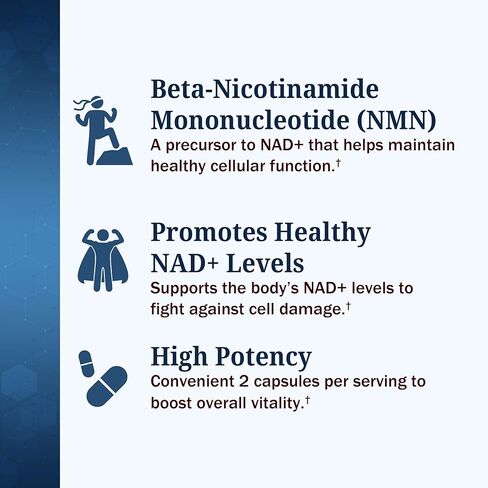 BioSchwartz NMN Supplement - 500mg Nicotinamide Mononucleotide - 30 Servings, 60 Capsules - Made in The USA with Premium Globally Sourced Ingredients, Third-Party Tested, Gluten-Free NMN Supplement in Kuwait