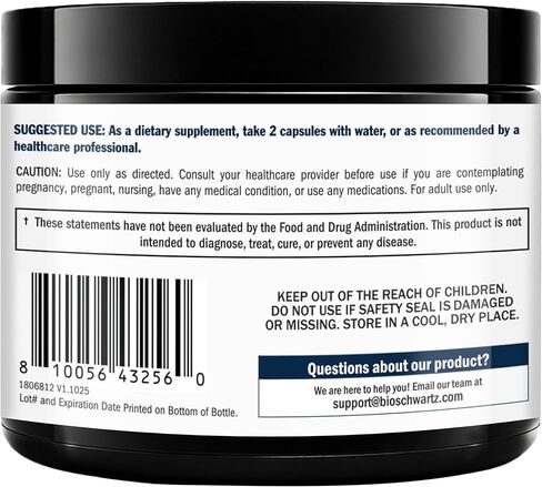 BioSchwartz NMN Supplement - 500mg Nicotinamide Mononucleotide - 30 Servings, 60 Capsules - Made in The USA with Premium Globally Sourced Ingredients, Third-Party Tested, Gluten-Free NMN Supplement in Kuwait