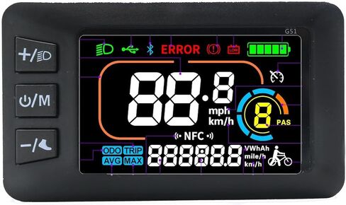 دراجة كهربائية عرض JN G518 شاشة LCD ذكية لوحة عدادات للدراجة الكهربائية مع موصل SM 24-72 فولت شاشة LCD ملونة ذكية لوحة عدادات Ebike سكوتر الملحقات in Kuwait