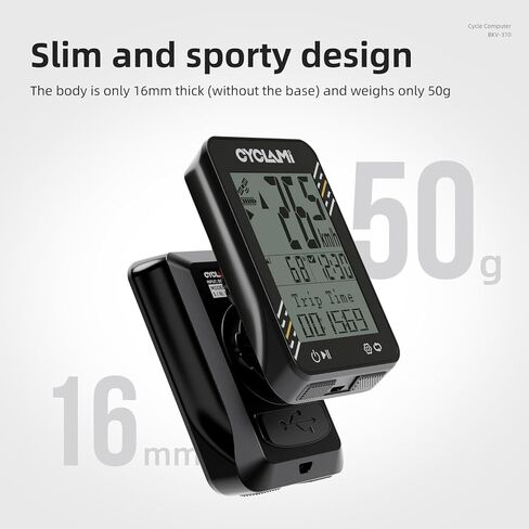 Bike Computer Wireless - 5-Satellite GPS Cycling Speedometer | 2.4" Sun-Readable Screen | 50g Ultralight | 20+H Battery IPX7 Waterproof Bicycle GPS for Road/MTB Bikes in Kuwait