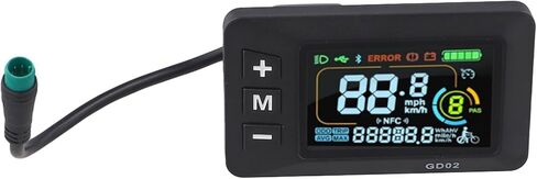E-Bike LCD Display for 24V 36V 48V 60V with 5 Pin Interface Cable, Compatible with 02OMD Controller, ABS Housing, IP65 Waterproof Design, Handlebar Mount Φ22.2mm (0.87in), Black in Saudi Arabia