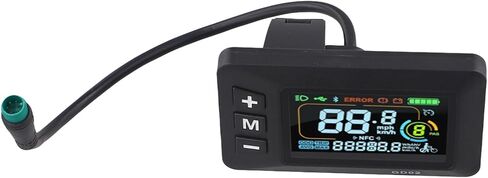 E-Bike LCD Display for 24V 36V 48V 60V with 5 Pin Interface Cable, Compatible with 02OMD Controller, ABS Housing, IP65 Waterproof Design, Handlebar Mount Φ22.2mm (0.87in), Black in Saudi Arabia