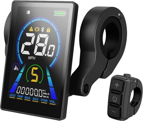 شاشة LCD للدراجة الإلكترونية، شاشة كبيرة 3.5 بوصة، متوافقة مع محركات Bafang UART Mid & Hub (BBS02، BBS-HD، G020 G062)، التحكم في تطبيق Bluetooth، لوحة مفاتيح منفصلة، ​​موصل أنثى 5 Pin M5، (بروتوكول UART) in Saudi Arabia