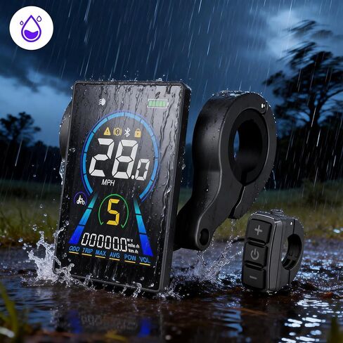 شاشة LCD للدراجة الإلكترونية، شاشة كبيرة 3.5 بوصة، متوافقة مع محركات Bafang UART Mid & Hub (BBS02، BBS-HD، G020 G062)، التحكم في تطبيق Bluetooth، لوحة مفاتيح منفصلة، ​​موصل أنثى 5 Pin M5، (بروتوكول UART) in Saudi Arabia