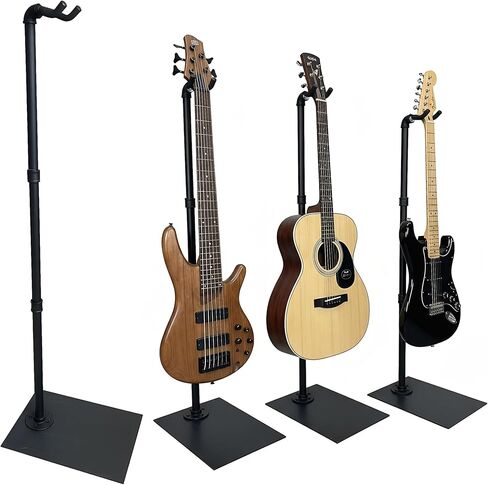 Heavy Duty Guitar Stand | Heavy-Duty Industrial All-Iron Stand with Wide Base,Holds 100 lbs | Perfect Secure Stand for Long-Scale Bass & Electric Guitar | Quick Tool-Free Assembly in Kuwait