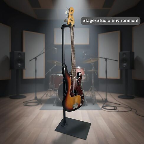 Heavy Duty Guitar Stand | Heavy-Duty Industrial All-Iron Stand with Wide Base,Holds 100 lbs | Perfect Secure Stand for Long-Scale Bass & Electric Guitar | Quick Tool-Free Assembly in Kuwait
