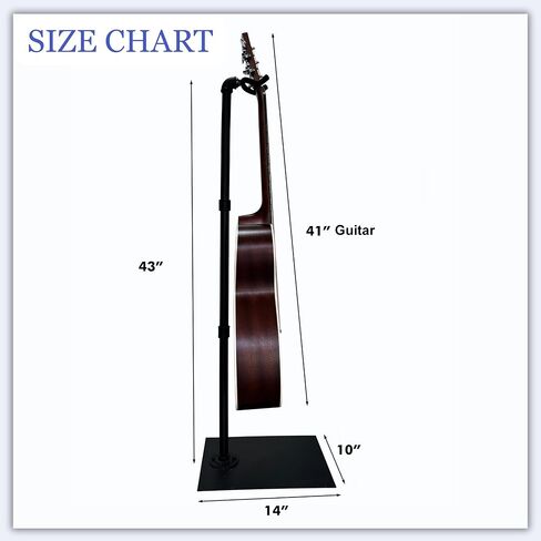 Heavy Duty Guitar Stand | Heavy-Duty Industrial All-Iron Stand with Wide Base,Holds 100 lbs | Perfect Secure Stand for Long-Scale Bass & Electric Guitar | Quick Tool-Free Assembly in Kuwait