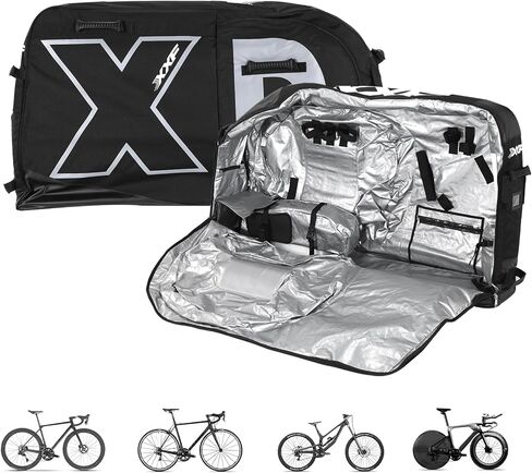 حقيبة سفر لدراجة الطريق مع عجلات للرحلات الجوية، صندوق دراجات ذو سعة كبيرة، مقاوم للماء، خفيف الوزن، حقائب سفر MTB، دراجات نقل احترافية، غطاء حماية العجلات وأنابيب وسحابات in Saudi Arabia