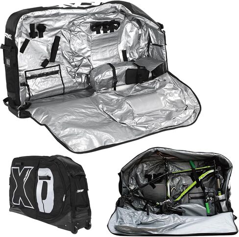 Road Bike Travel Case With Wheels for 26/27.5/29in MTB & 700C Road Lightweight MTB Travel Bags Waterproof Bicycles Pro Transport Bikes Cover Wheel Protection Tubes & Zippers in Saudi Arabia