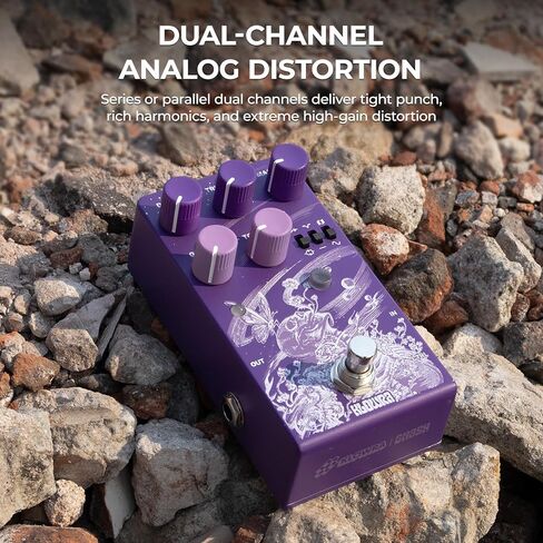 Gnash Dual-Channel Analog Distortion Guitar Effects Pedal, Series/Parallel High-Gain Drive with Wavefolder & Mid-Cut, True Bypass, Fully Analog Through-Hole Circuitry for Modern & Vintage Tones in Kuwait