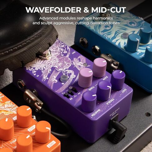 Gnash Dual-Channel Analog Distortion Guitar Effects Pedal, Series/Parallel High-Gain Drive with Wavefolder & Mid-Cut, True Bypass, Fully Analog Through-Hole Circuitry for Modern & Vintage Tones in Kuwait