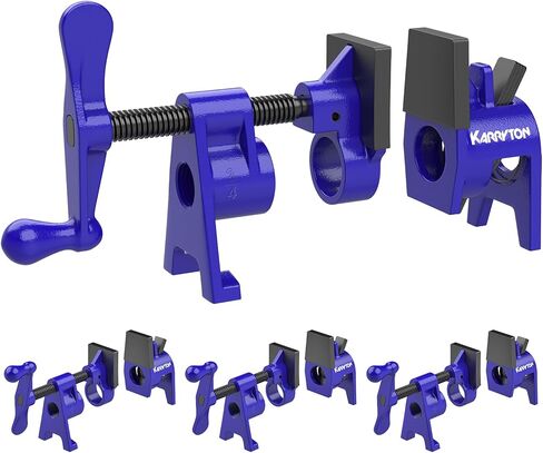 3/4 Inch Heavy Duty Pipe Clamps for Woodworking, H-Style Wood Gluing Clamps w/Foot Pads, Adjustable Pipe Clamp Tool for Furniture, Cabinet Making & DIY Projects (Set of 4) in Kuwait