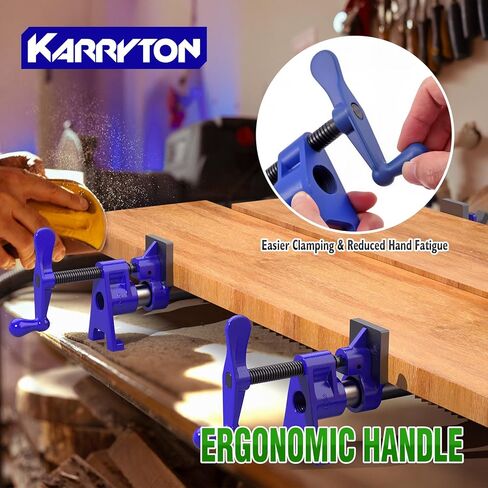 3/4 Inch Heavy Duty Pipe Clamps for Woodworking, H-Style Wood Gluing Clamps w/Foot Pads, Adjustable Pipe Clamp Tool for Furniture, Cabinet Making & DIY Projects (Set of 4) in Kuwait