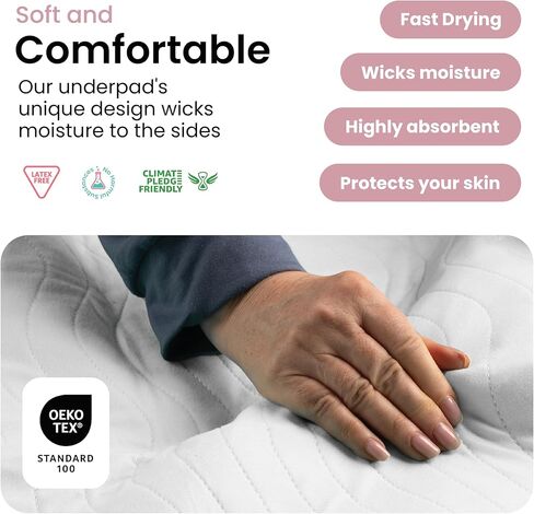 وسادات داخلية قابلة للغسل من IMPROVIA®، وسادات سلس البول شديدة الامتصاص وقابلة لإعادة الاستخدام للأطفال والبالغين وكبار السن والحيوانات الأليفة - حماية مقاومة للماء (أبيض ووردي، 45.7 سم × 60.96 سم (عبوة من 4 قطع)) in Kuwait