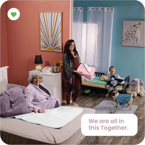 وسادات داخلية قابلة للغسل من IMPROVIA®، وسادات سلس البول شديدة الامتصاص وقابلة لإعادة الاستخدام للأطفال والبالغين وكبار السن والحيوانات الأليفة - حماية مقاومة للماء (أبيض ووردي، 45.7 سم × 60.96 سم (عبوة من 4 قطع)) in Kuwait