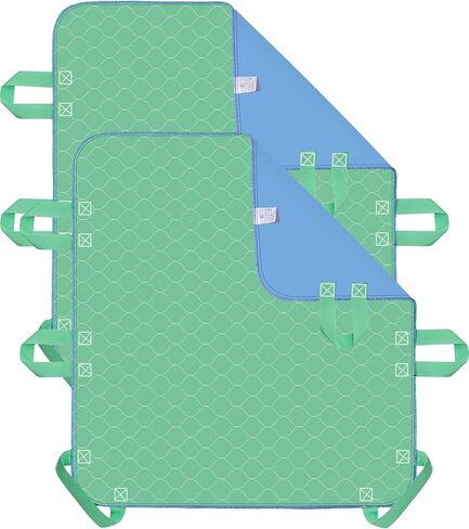 2 Pack Bed Pads for Incontinence Washable Positioning Bed Pad with Handles, Reusable Underpads Absorbent with 4-Layer Waterproof Underpads for Incontinence, Elderly Bedridden in Kuwait