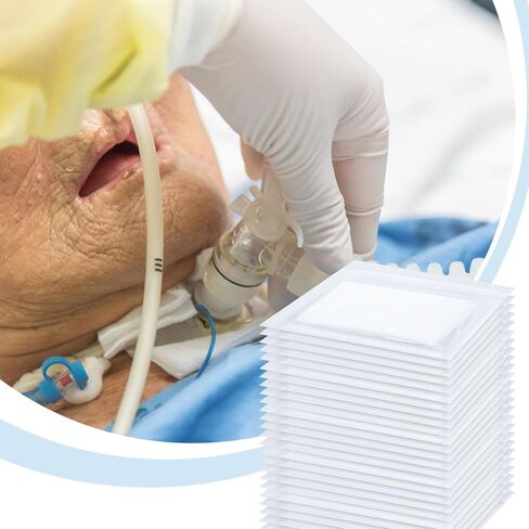 Timgle 200 Pcs 2" x 2" Split Gauze Pads 6 Ply Split Drain Sponge Gauze Non Woven Slit Bandage Sponges with 2 Roll of Tape for Wound Care Tubes Drains Supplies in Kuwait