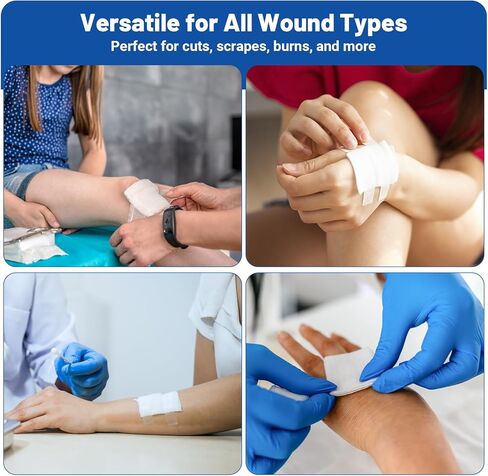 JMU Sterile Gauze Pads 2x2, 100 Pack, 12-ply Woven Sponges Cotton Medical Gauze Pads for Wound Care, Highly Absorbent in Kuwait