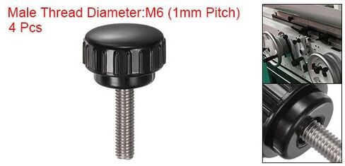 #US 4pcs Knurled Clamping Knobs M6 X 25mm 304 Stainless Steel Thread 25mm Head in Saudi Arabia