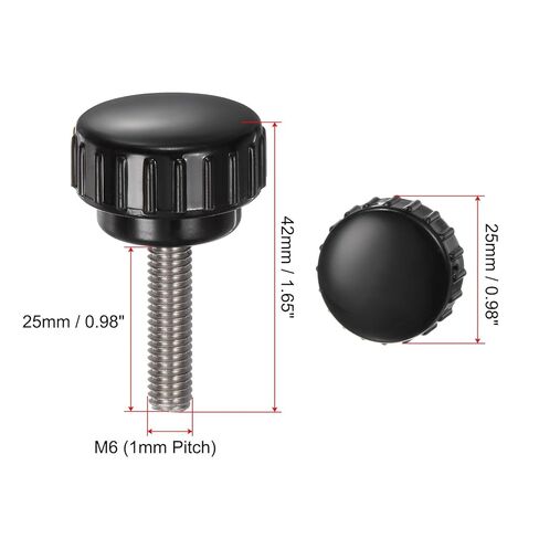 #US 4pcs Knurled Clamping Knobs M6 X 25mm 304 Stainless Steel Thread 25mm Head in Saudi Arabia