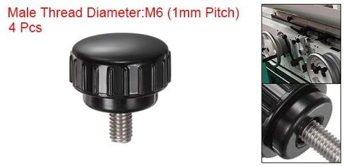 #US 4pcs Knurled Clamping Knobs M6 X 10mm 304 Stainless Steel Thread 25mm Head in Saudi Arabia