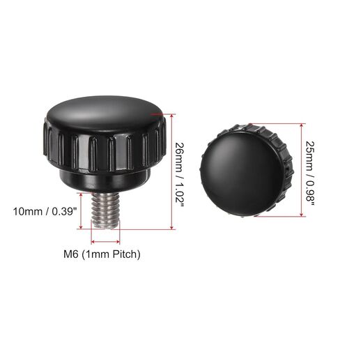#US 4pcs Knurled Clamping Knobs M6 X 10mm 304 Stainless Steel Thread 25mm Head in Saudi Arabia