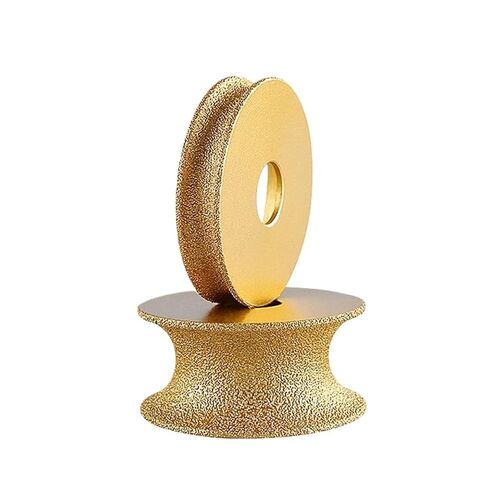Vacuum Brazed Diamond Profile Grinding Wheel, Full Bullnose Edge Abrasive Disc Bore 20mm Dia 75mm 1PCS(10mm) in Kuwait