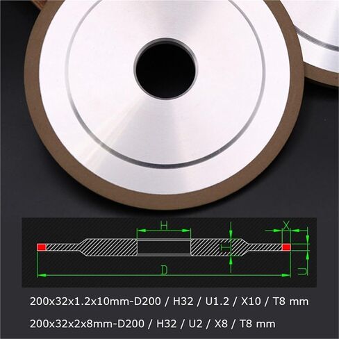Resin Diamond Grinding Wheel, Abrasive Disc for Tungsten Steel Alloy Ceramic Glass 1pc(200x32x1.2x10mm) in Kuwait