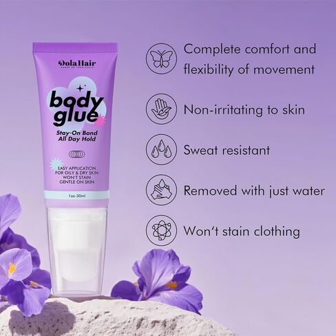 غراء الجسم من دولهير للملابس والجلد، لاصق مقاوم للعرق، يغسل بالماء - لاصق عصري للراقصين، والجوارب، والملابس الراقص، والأزياء التنكرية in Kuwait