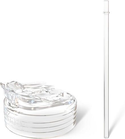 Frost Buddy Universal XL Can Cooler Drink Lid With Straw - Replacement Lid (Clear with Straw) in Kuwait