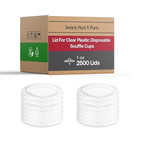 2500 Lid For Clear Plastic Disposable Portion Souffle Cup Lids for 1oz Small Plastic Reusable Clear Dessert Cups for Businesses and Events in Saudi Arabia