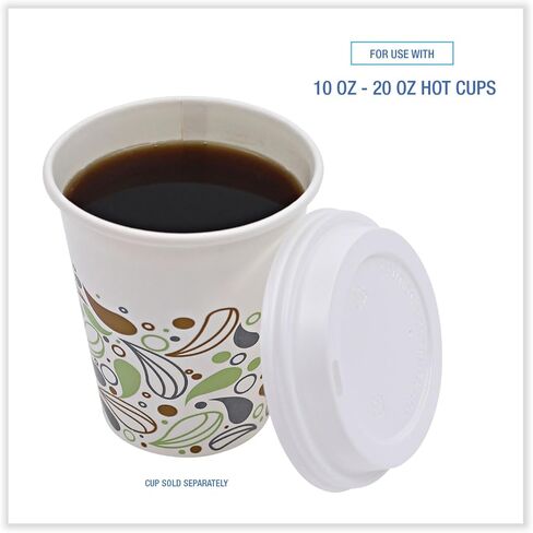 Boardwalk Deerfield Hot Cup Lids, Fits 10 Oz To 20 Oz Cups, White, Plastic, 50/pack, 20 Packs/carton in Saudi Arabia