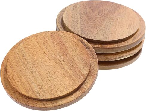 4Pcs Wooden Cup Lids Reusable mug covers for hot drinks Tea Kettle Round Lid Multipurpose Sealing Covers Prevents Dirt in Saudi Arabia