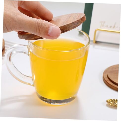 4Pcs Wooden Cup Lids Reusable mug covers for hot drinks Tea Kettle Round Lid Multipurpose Sealing Covers Prevents Dirt in Saudi Arabia