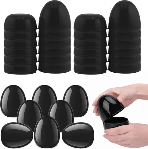 12 PCS 4'' Fillable Easter Eggs Empty Plastic Easter Eggs Colorful Bright Basket Stuffers for Hunt Surprise For Party Favor Easter Decorations Boys Girls (White, 12) in Kuwait