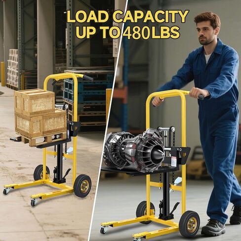 Foldable Hydraulic Material Lift, Pallet Jack Table Cart- 440-Lb. Capacity, 35in Lift. with Swivel Wheels, Steel Platform Board x 1 in Saudi Arabia